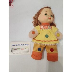 Vintage 1974 Mattel Merrily We Roll Along Musical Dot Doll with Song Book
